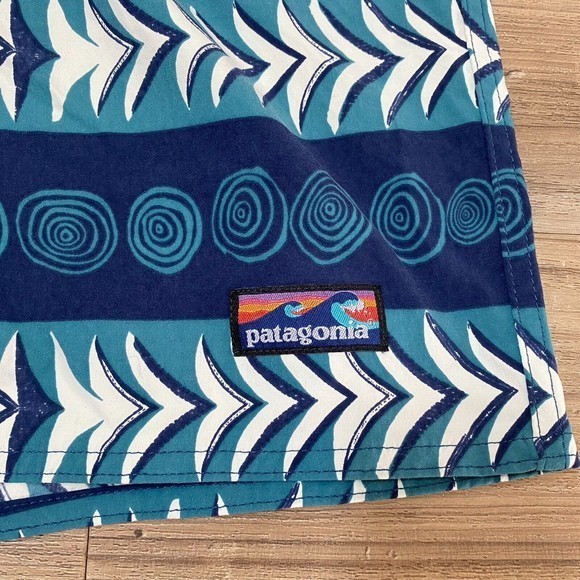 Patagonia - Men's Size 30 - Stone Blue Tree Rings‎ Stretch Wavefarer Boardshorts - Picture 3 of 8